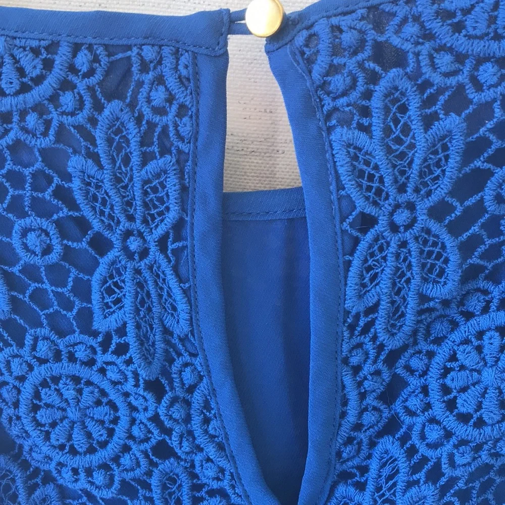 Lace dress w lining 10 Rich Royal  Blue sleeveless formal ?NWT - Picture 10 of 12
